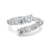 18K White Gold Open Wrap Wedding Ring